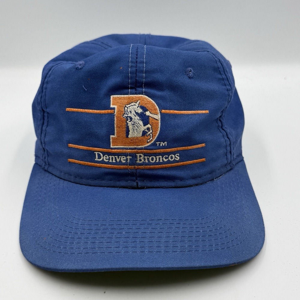 Vintage Young An Denver Broncos Snapback Hat Green Underbrim NFL Horse Logo